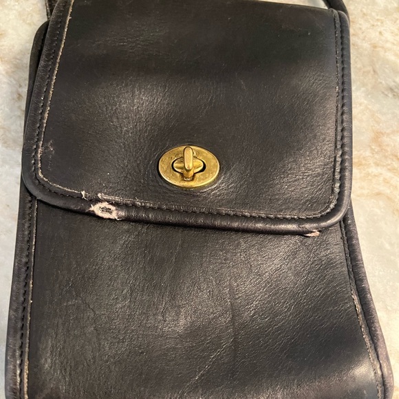 SOLD Coach Scooter Crossbody Bag Black Leather 9893 Used Condition - Picture 5 of 14
